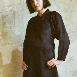 Chelsea Mak Olympic Wrap Top | Size XS Black